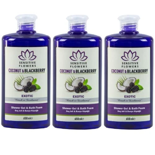 Sensitive Flowers Coconut Blackberry Exotic Duş Jeli 3 X 650 Ml ürün görseli 1