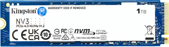 Kingston 1TB NV3 M.2 2280 NVMe SSD | PCIe 4.0 Gen 4x4 | Up to 6000 MB-s | SNV3S-1000G ürün görseli 1