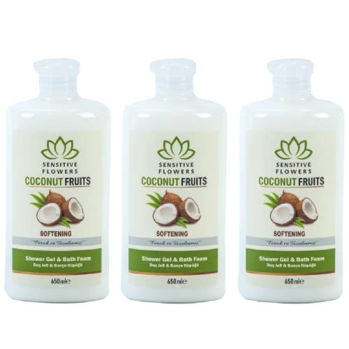 Sensitive Flowers Coconut Fruits Softening Duş Jeli 3 X 650 Ml ürün görseli 1