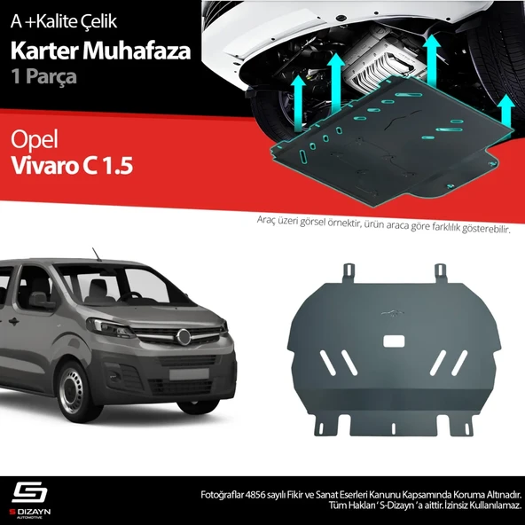 S-Dizayn Opel Vivaro 1.5 Çelik Karter Muhafaza Koruma 2019 Üzeri A+ Kalite ürün görseli 1