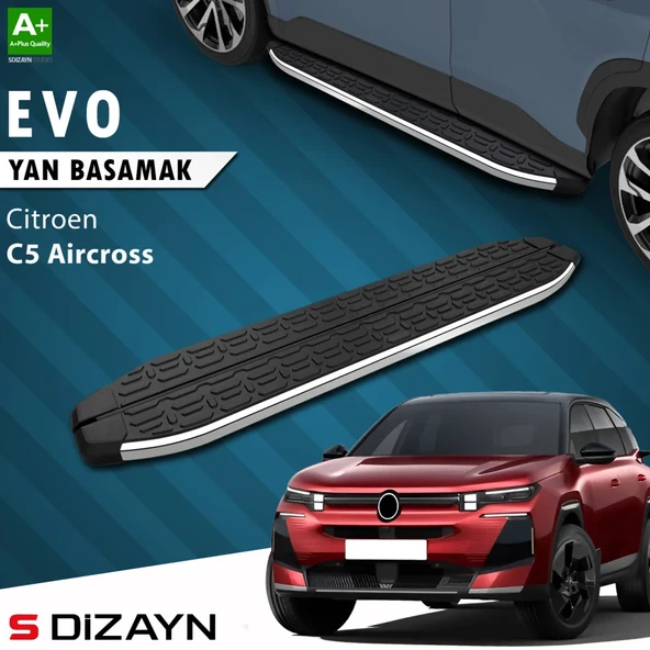 S-Dizayn Citroen E-C5 Aircross Elektrikli Evo Krom Yan Basamak 193 Cm 2024 Üzeri A+ Kalite ürün görseli 1