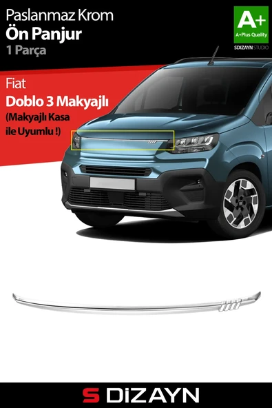 S-Dizayn Fiat Doblo 3 Krom Ön Panjur 2023 Üzeri A+ Kalite ürün görseli 1