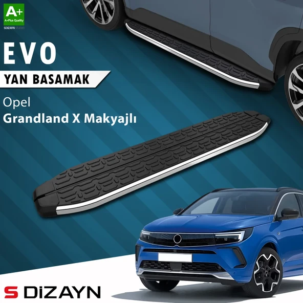 S-Dizayn Opel Grandland X Makyajlı Hybrid Evo Krom Yan Basamak 183 Cm 2021-2024 A+ Kalite ürün görseli 1
