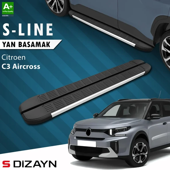 S-Dizayn Citroen C3 Aircross 2 S-Line Aluminyum Yan Basamak 183 Cm 2024 Üzeri A+ Kalite ürün görseli 1