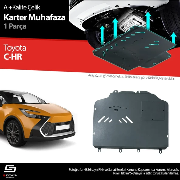 S-Dizayn Toyota C-HR Çelik Karter Muhafaza 2023 Üzeri A+ Kalite ürün görseli 1