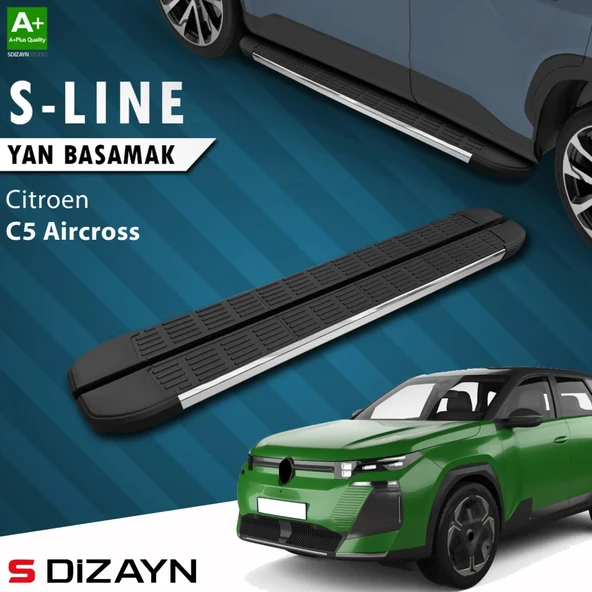 S-Dizayn Citroen C5 Aircross 2 Hybrid Benzinli S-Line Krom Yan Basamak 193 Cm 2025 Üzeri A+ Kalite ürün görseli 1