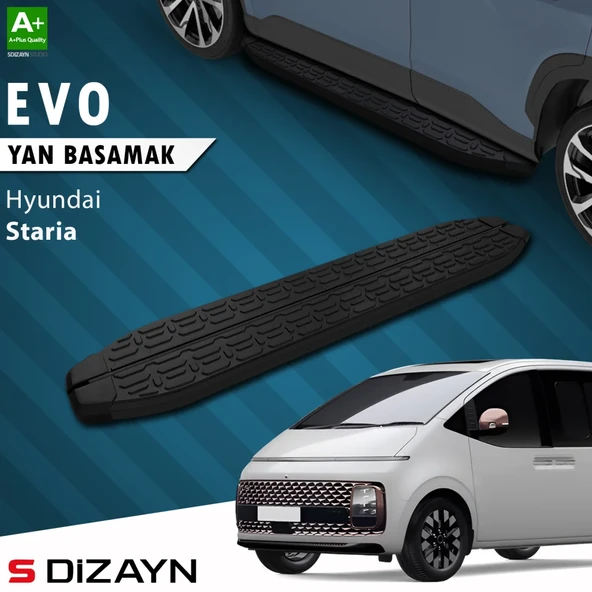S-Dizayn Hyundai Staria Evo Siyah Yan Basamak 233 Cm 2021 Üzeri A+ Kalite ürün görseli 1