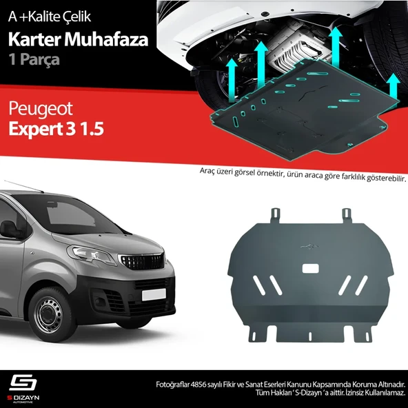S-Dizayn Peugeot Expert 1.5 Çelik Karter Muhafaza Koruma 2016 Üzeri A+ Kalite ürün görseli 1
