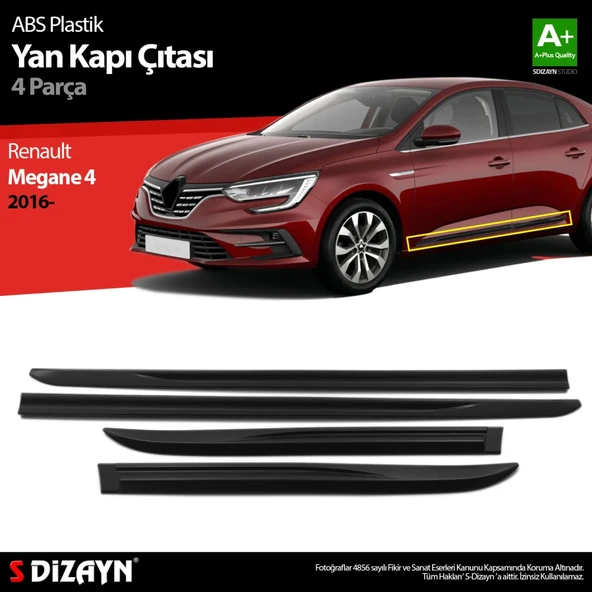 S-Dizayn Megane 4 Yan Kapı Çıtası Plastik OEM Still 2016 Üzeri ürün görseli 1