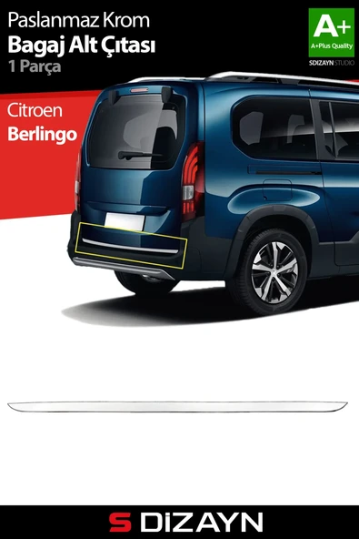S-Dizayn Citroen Berlingo 3 Krom Bagaj Alt Çıtası 2019 Üzeri A+ Kalite ürün görseli 1