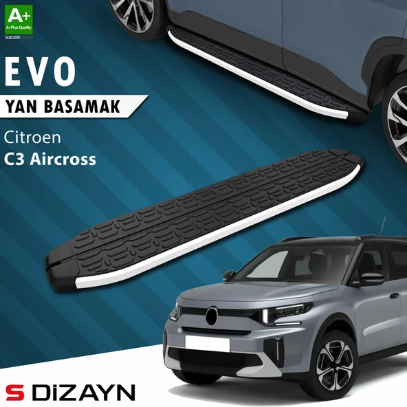 S-Dizayn Citroen C3 Aircross 2 Evo Aluminyum Yan Basamak 183 Cm 2024 Üzeri A+ Kalite ürün görseli 1