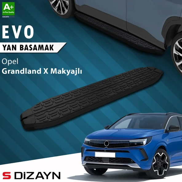 S-Dizayn Opel Grandland X Makyajlı Hybrid Evo Siyah Yan Basamak 183 Cm 2021-2024 A+ Kalite ürün görseli 1