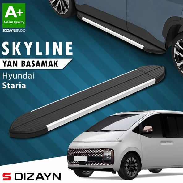 S-Dizayn Hyundai Staria Skyline Aluminyum Yan Basamak 233 Cm 2021 Üzeri A+ Kalite ürün görseli 1