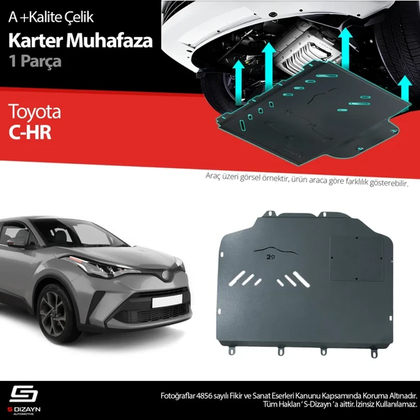 S-Dizayn Toyota C-HR Çelik Karter Muhafaza 2016-2023 A+ Kalite ürün görseli 1