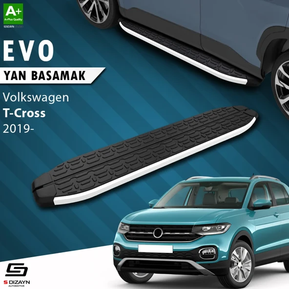 VW T-Cross Evo Aluminyum Yan Basamak 173 Cm 2019-2023 A+ Kalite ürün görseli 1