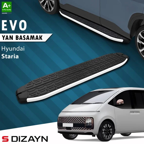S-Dizayn Hyundai Staria Evo Aluminyum Yan Basamak 233 Cm 2021 Üzeri A+ Kalite ürün görseli 1