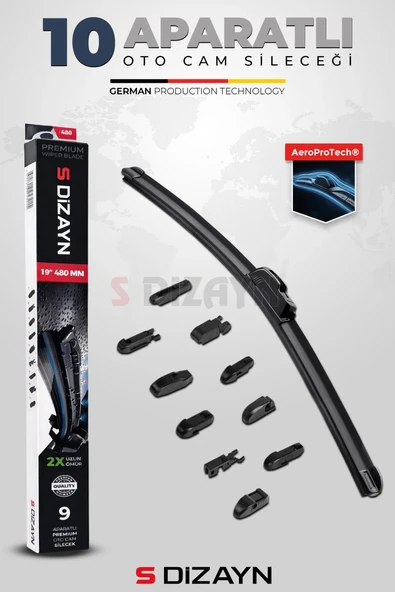 S-Dizayn 10 Aparatlı Oto Cam Sileceği 55 Cm 22 İnç Universal A+ Kalite ürün görseli 1
