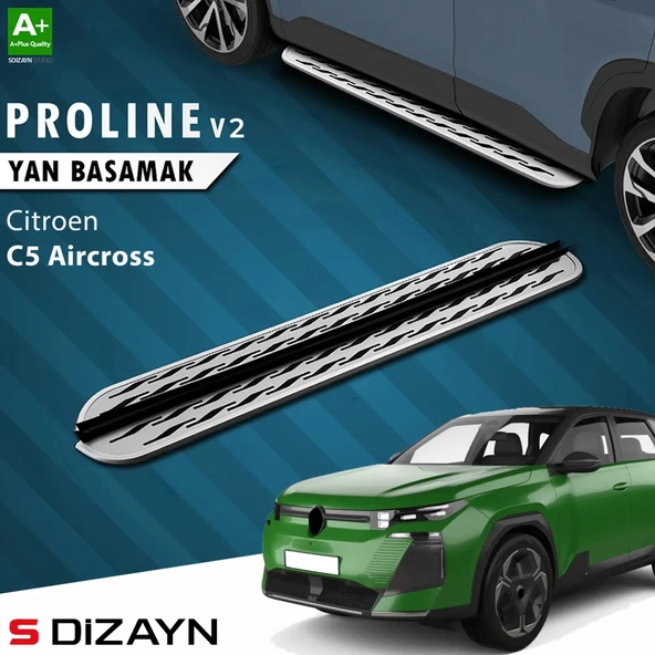 S-Dizayn Citroen C5 Aircross 2 Hybrid Benzinli OEM Still Pro V2 Aluminyum Yan Basamak 193 Cm 2025 Üzeri A+ Kalite ürün görseli 1