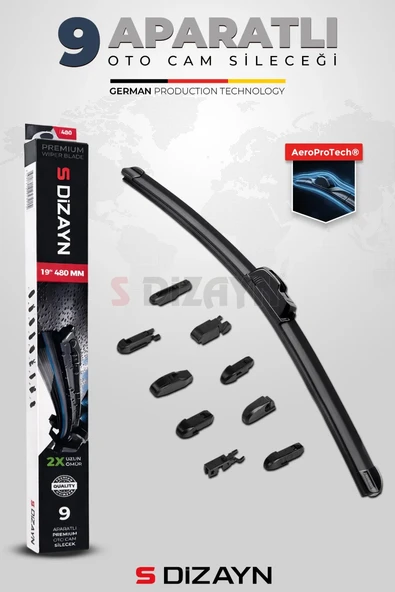 S-Dizayn 9 Aparatlı Oto Cam Sileceği 65 Cm 26 İnç Universal A+ Kalite ürün görseli 1