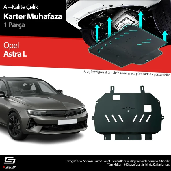S-Dizayn Opel Astra L Çelik Karter Muhafaza Koruma 2022 Üzeri A+ Kalite ürün görseli 1
