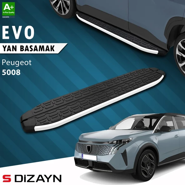 S-Dizayn Peugeot 5008 3 Elektrikli Evo Aluminyum Yan Basamak 203 Cm 2024 Üzeri A+ Kalite ürün görseli 1