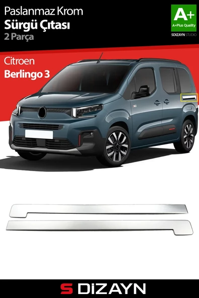 S-Dizayn Citroen Berlingo 3 Krom Sürgülü Kapı Çıtası 2 Prç 2019 Üzeri A+ Kalite ürün görseli 1
