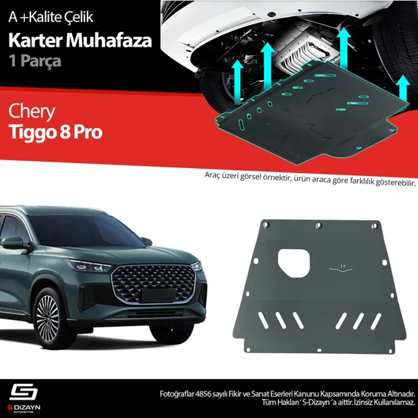 S-Dizayn Chery Tiggo 8 Pro Çelik Karter Muhafaza Koruma 2025 Üzeri A+ Kalite ürün görseli 1
