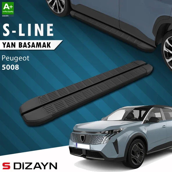 S-Dizayn Peugeot 5008 3 Elektrikli S-Line Siyah Yan Basamak 203 Cm 2024 Üzeri A+ Kalite ürün görseli 1