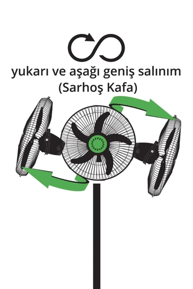 SANAYI TIPI AYAKLI VANTILATOR 7473 KIWI - Resim 3