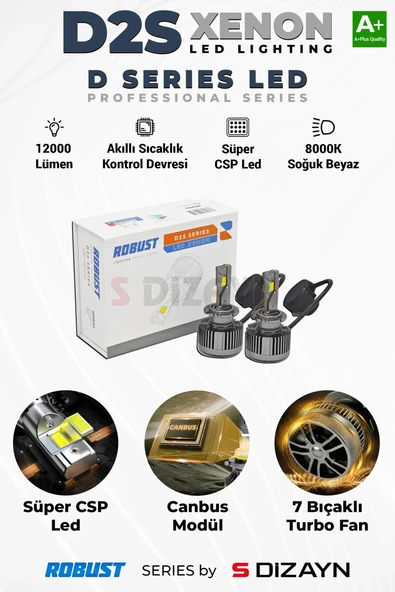 S-Dizayn D2S Led Xenon / 60W / 12000 LM / 8000K A+ Kalite ürün görseli 1