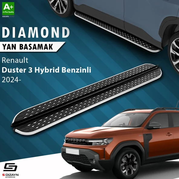 S-Dizayn Renault Duster 3 Hybrid Benzinli Diamond Krom Yan Basamak 183 Cm 2024 Üzeri A+ Kalite ürün görseli 1