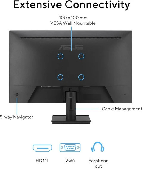 Asus 27" VA279HG IPS 1920x1080 1ms 120Hz 300cd VESA 3YIL Monitör ürün görseli 1