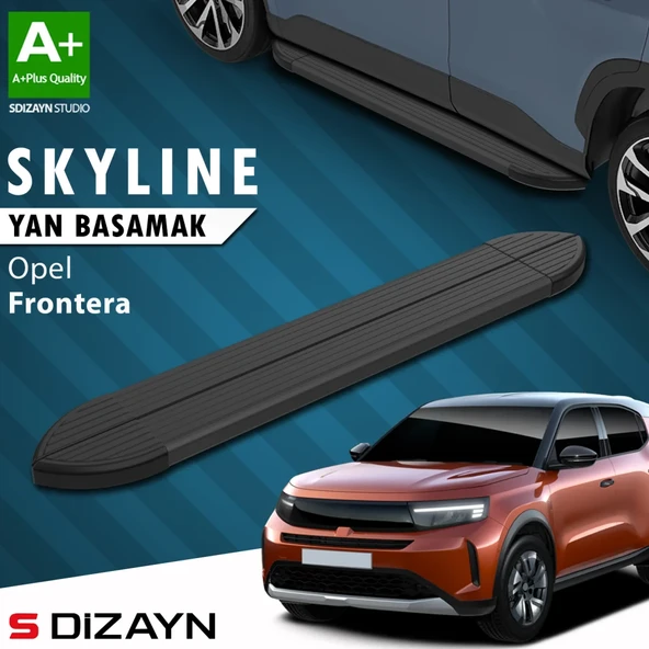 S-Dizayn Opel Frontera Skyline Siyah Yan Basamak 183 Cm 2024 Üzeri A+ Kalite ürün görseli 1