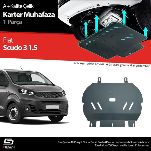S-Dizayn Fiat Scudo 1.5 Çelik Karter Muhafaza Koruma 2020 Üzeri A+ Kalite ürün görseli 1