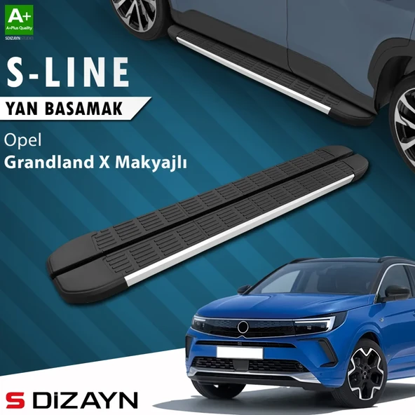 S-Dizayn Opel Grandland X Makyajlı Hybrid S-Line Aluminyum Yan Basamak 183 Cm 2021-2024 A+ Kalite ürün görseli 1