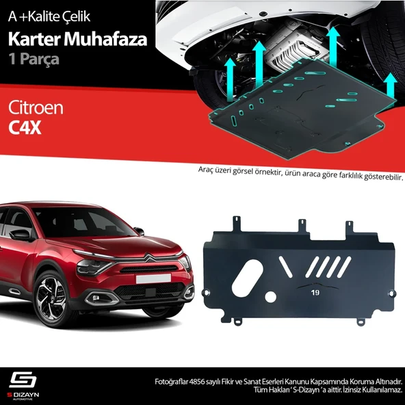 S-Dizayn Citroen C4X Çelik Karter Muhafaza Koruma 2022 Üzeri A+ Kalite ürün görseli 1