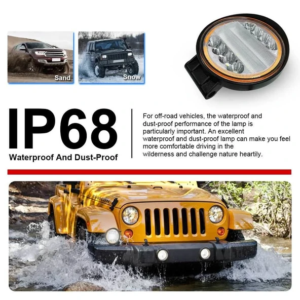 Offroad Sis Uyumlu Yuvarlak Kırmızı Angelli Sis Lambası 12-24V / Lass311 ürün görseli 1