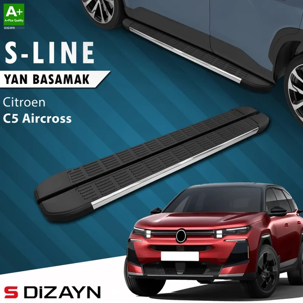 S-Dizayn Citroen E-C5 Aircross Elektrikli S-Line Krom Yan Basamak 193 Cm 2024 Üzeri A+ Kalite ürün görseli 1