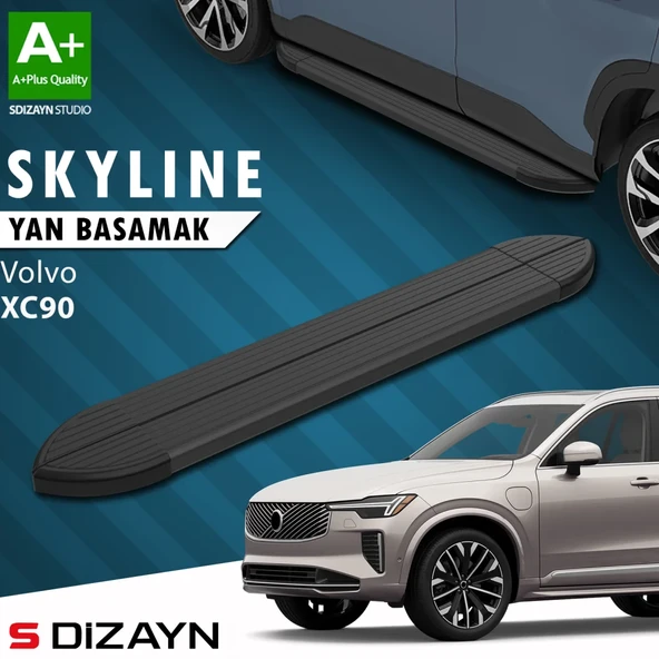 S-Dizayn Volvo XC90 Makyajlı Hybrid Skyline Siyah Yan Basamak 203 Cm 2024 Üzeri A+ Kalite ürün görseli 1