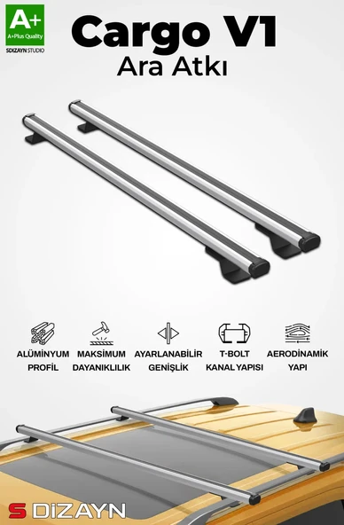 S-Dizayn VW Golf 4 S-Bar Cargo V1 Ara Atkı Tavan Taşıyıcı Barı Gri 120 Cm 1998-2004 A+ Kalite ürün görseli 1