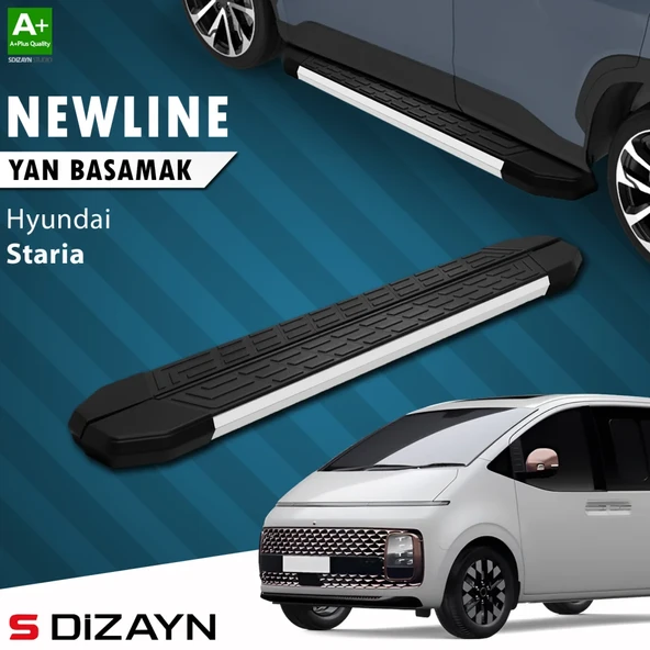 S-Dizayn Hyundai Staria S-Line Aluminyum Yan Basamak 233 Cm 2021 Üzeri A+ Kalite ürün görseli 1