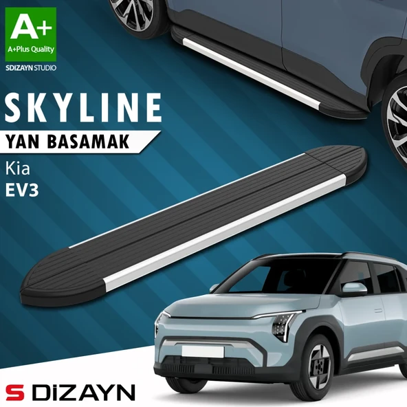 S-Dizayn Kia EV3 Skyline Aluminyum Yan Basamak 183 Cm 2025 Üzeri A+ Kalite ürün görseli 1