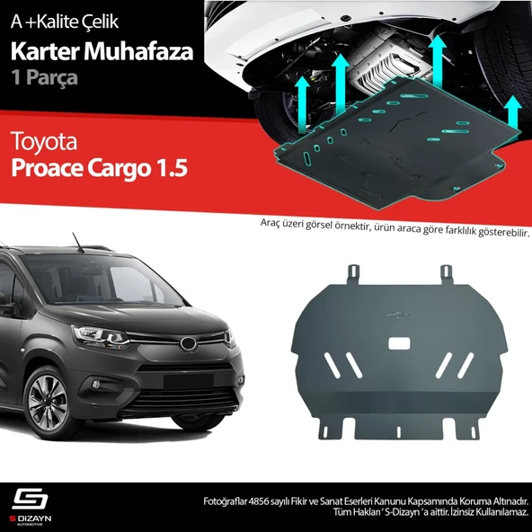 S-Dizayn Toyota Proace Cargo 1.5 Çelik Karter Muhafaza Koruma 2018 Üzeri A+ Kalite ürün görseli 1
