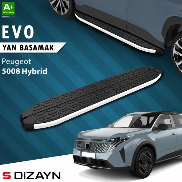 S-Dizayn Peugeot 5008 3 Hybrid Evo Aluminyum Yan Basamak 203 Cm 2024 Üzeri A+ Kalite ürün görseli 1