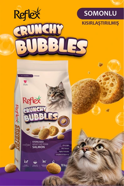 Crunchy Bubbles Kısırlaştırılmış Somonlu Yetişkin Kedi Maması 10 kg ürün görseli 1