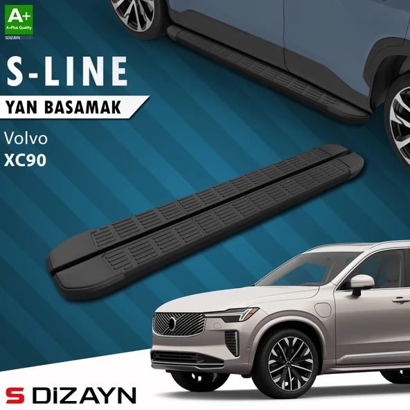 S-Dizayn Volvo XC90 Makyajlı Benzinli S-Line Siyah Yan Basamak 203 Cm 2024 Üzeri A+ Kalite ürün görseli 1