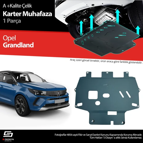 S-Dizayn Opel Grandland Çelik Karter Muhafaza Koruma 2024 Üzeri A+ Kalite ürün görseli 1