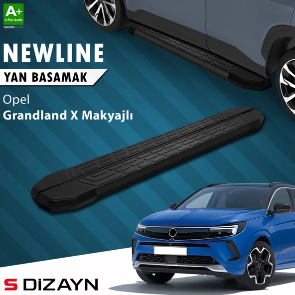 S-Dizayn Opel Grandland X Makyajlı Hybrid NewLine Siyah Yan Basamak 183 Cm 2021-2024 A+ Kalite ürün görseli 1