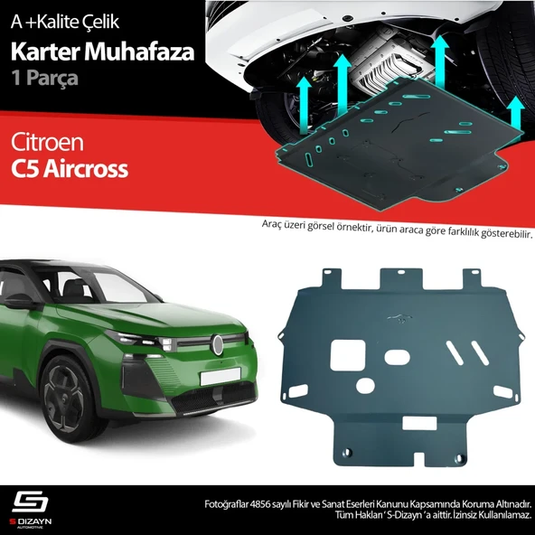 S-Dizayn Citroen C5 Aircross Çelik Karter Muhafaza Koruma 2024 Üzeri A+ Kalite ürün görseli 1