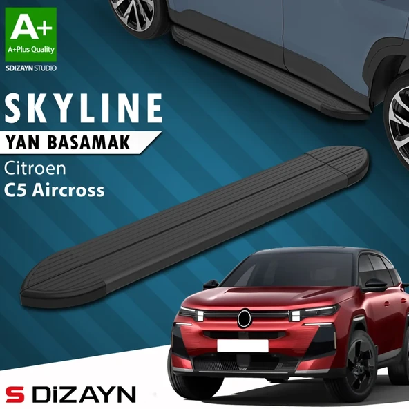 S-Dizayn Citroen E-C5 Aircross Elektrikli Skyline Siyah Yan Basamak 193 Cm 2024 Üzeri A+ Kalite ürün görseli 1